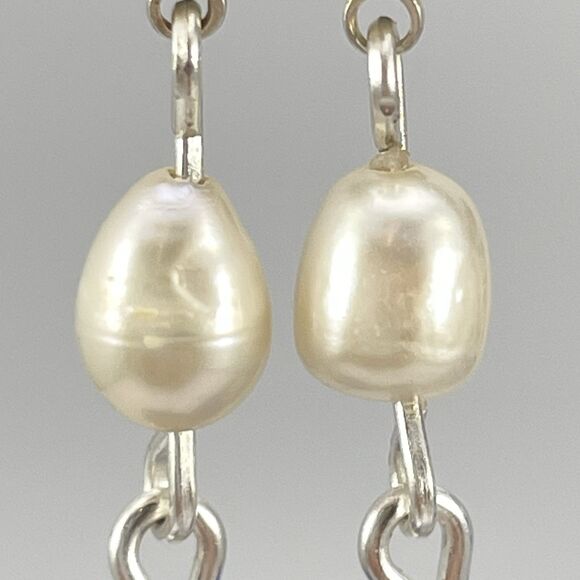 Artisan Handmade Vintage Wedding Cake Murano Venetian Glass Pearl Earrings - Picture 4 of 5